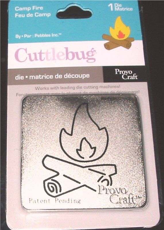 Cuttlebug 2x2 Die CAMP FIRE Sizzix Compatible  