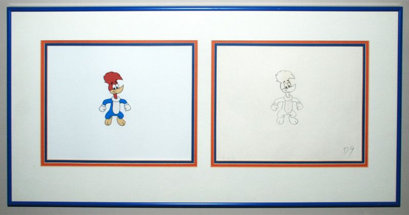 Lantz, Woody Woodpecker Production Cel and Drawing, 50s  