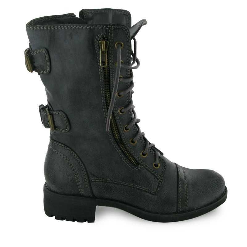 NEW LADIES MILITARY LACE UP ANKLE ARMY WORKER BOOTS UK  