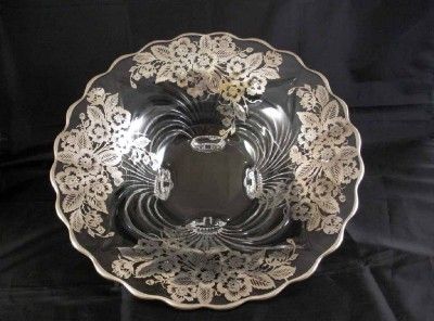 VTG SILVER CITY BLOSSOM TIME LARGE BOWL SILVER OVERLAY  