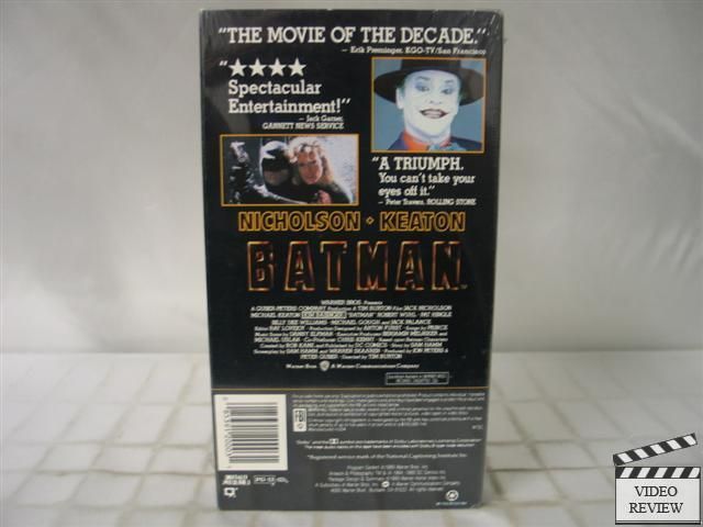 Batman (1989) VHS NEW Jack Nicholson, Michael Keaton 085391200031 
