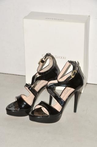 Gastone Lucioli Womens Platform High Heel Sandals Shoes Black Size 38 