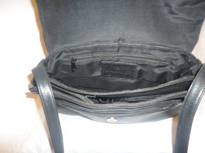 ETIENNE AIGNER soft black genuine leather Shoulder Bag handbag tote 