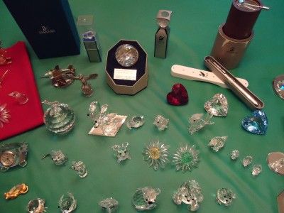 SWAROVSKI CRYSTAL COLLECTION Huge 1980s figurines ornaments candle 