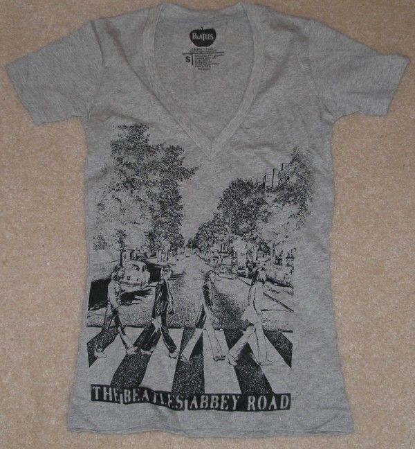THE BEATLES Abbey Road V Neck Womens T tee Shirt NEW  