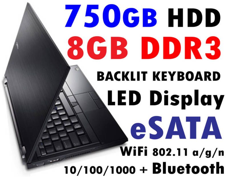 NEW DELL 750GB WINDOWS 7 XP PRO 8GB Backlit Keyboard  