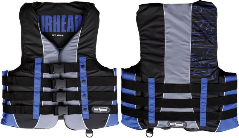 Airhead Mens Pro Nylon Life Jacket Ski Vest Preserver Blue Adult XS 