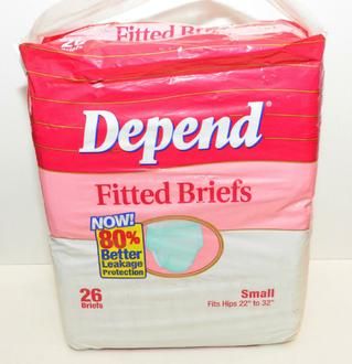 Vintage DEPENDS Fitted Briefs   1996   Small/SM   Green Diapers  