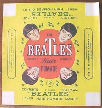 Beatles Vintage Hair Pomade Unused Box Wrapper  