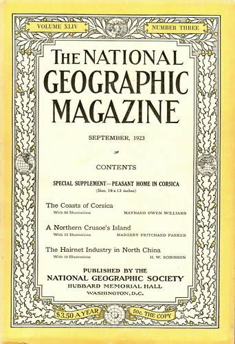 The National Geographic Magazine, September, 1923  