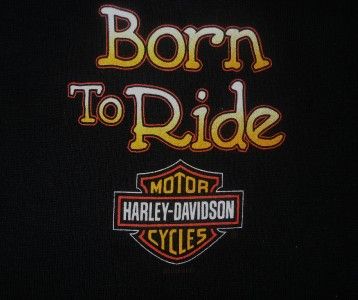   Boys Girls Born to Ride Black Harley Davidson Motorcycle T Shirt 24 m