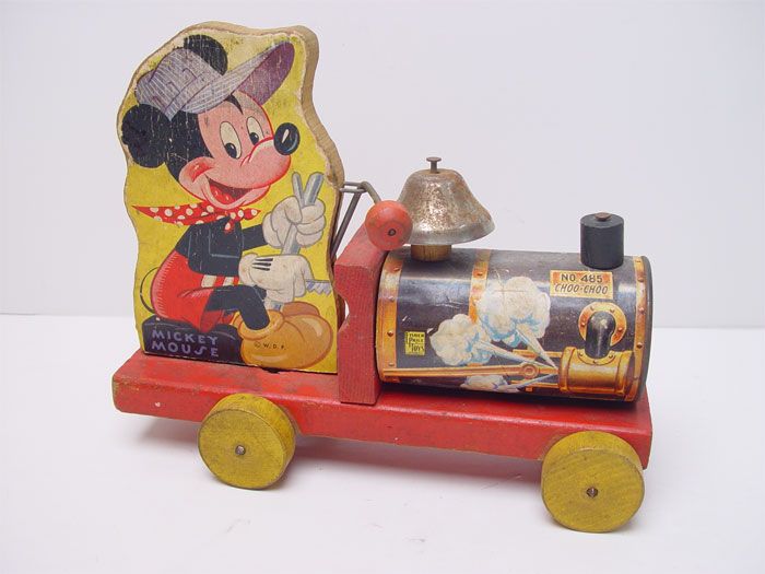 Vintage Fisher Price Mickey Mouse Choo Choo #485  
