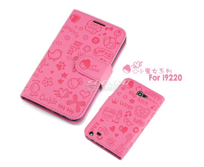   Flip Leather Case cover Magic Girl for Samsung Galaxy Note N7000 I9220