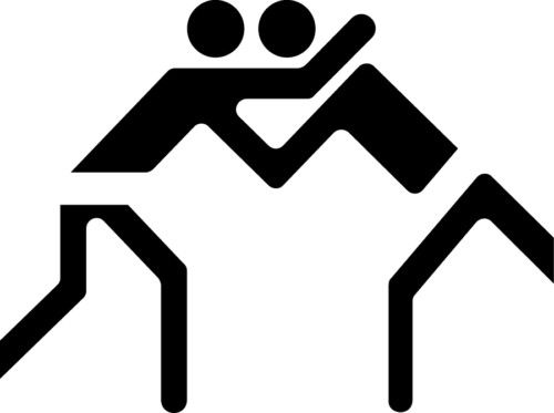 Stick Figure Wrestling Logo Decal Sticker  